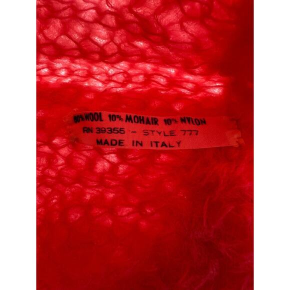 Vintage Italian Pink Crochet Wool Mohair Back Swept Hat Medium Womens - Picture 5 of 7